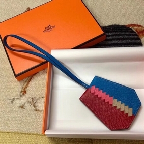 1:1 Replica Hermes Clochette Cles Grand Tressage Charm In Ruby/Blue HMSJHYF6LYX