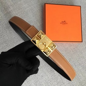 Cheap Hermes Collier de Chien belt buckle & Reversible leather strap 24 mm H0521 brown HMSR25OCI3F