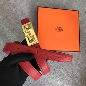 Hermes Collier de Chien belt buckle & Reversible leather strap 24 mm H0521 red Replica HMSWH19296G