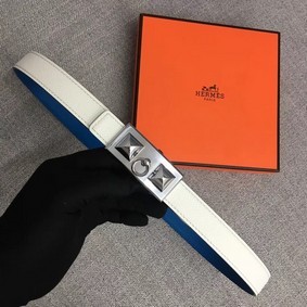 First-class Quality Hermes Collier de Chien belt buckle & Reversible leather strap 24 mm H0521 white HMSA2TQUUBI