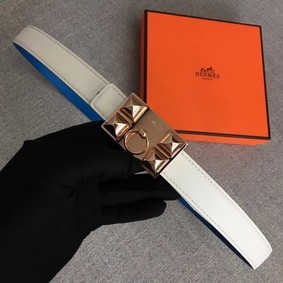 Hermes Collier de Chien belt buckle & Reversible leather strap 24 mm H0521 white Replica HMS51FU4482