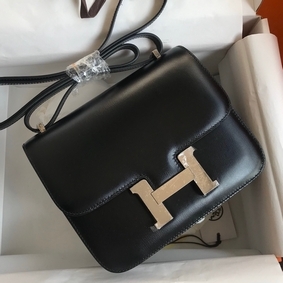 First-class Quality Hermes Constance 18 Handmade Bag In Black Box Calf Leather HMSR574K39P