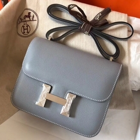 Hermes Constance 18 Handmade Bag In Blue Lin Epsom Leather Top Replica HMS44LJ2AHJ