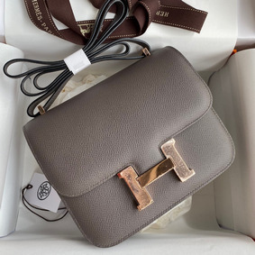 Hermes Constance 18 Handmade Bag In Etain Epsom Calfskin Top Replica HMSML40B557