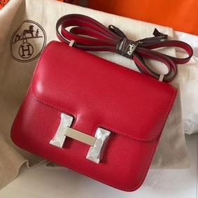 1:1 Replica Hermes Constance 18 Handmade Bag In Red Epsom Leather HMSKN67NM0T