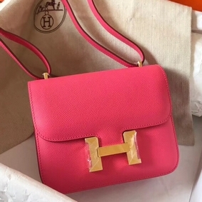 1:1 Replica Hermes Constance 18 Handmade Bag In Rose Lipstick Epsom Leather HMS5B3243XJ