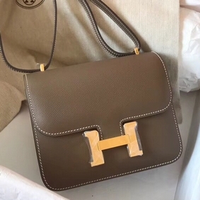 Knockoff Hermes Constance 18 Handmade Bag In Taupe Epsom Leather HMSY70DCTLX
