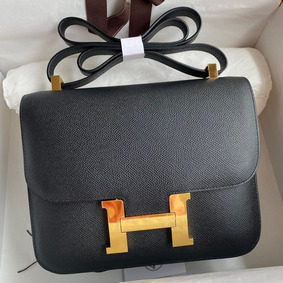 Hermes Constance 24 Handmade Bag In Black Epsom Calfskin HMSFI5MI0BM