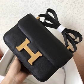 Top Replica Hermes Constance 24 Handmade Bag In Black Epsom Leather HMSN8RY72VP