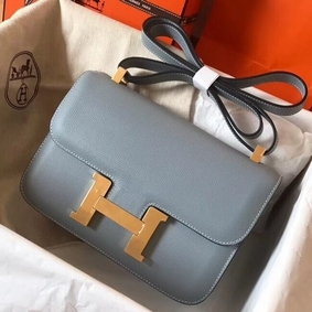 Hermes Constance 24 Handmade Bag In Blue Lin Epsom Leather 1:1 Replica HMSPEAC42G2