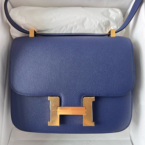 Hermes Constance 24 Handmade Bag In Blue Saphir Epsom Calfskin 1:1 Replica HMSZ2YGKGCT