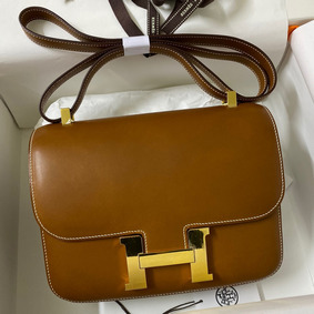 First-class Quality Hermes Constance 24 Handmade Bag In Gold Barenia Calfskin HMSPSLKUI71