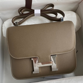 Copy Hermes Constance 24 Handmade Bag In Taupe Epsom Calfskin HMS8SI8U58T