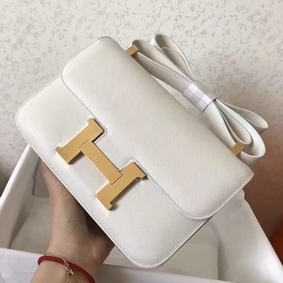 AAA Hermes Constance 24 Handmade Bag In White Epsom Leather HMSGFJK84S8