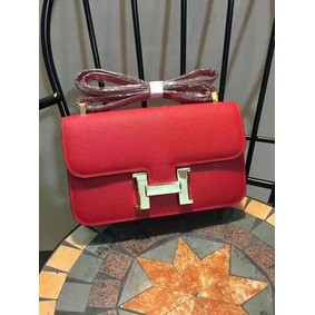 Hermes Constance Bag Calfskin Leather H9978 Red Top Replica HMSZ2YGKGCT