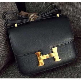 Fake Hermes Constance Bag Calfskin Leather H9999 Black HMS8V6LZ9DB
