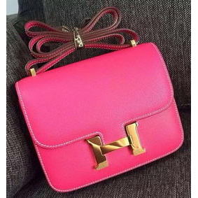Replica Hermes Constance Bag Calfskin Leather H9999 Rose HMS45WJOB48