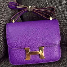 Imitation Hermes Constance Bag Calfskin Leather H9999 Violet HMS1AV7ZDCY