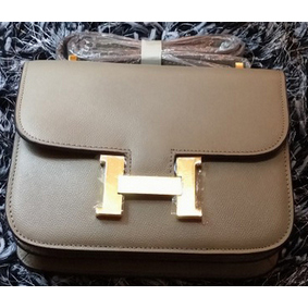 Hermes Constance Bag Litchi Leather H9998 Grey HMS3D2ZFRZ5