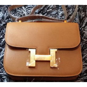 Copy Hermes Constance Bag Litchi Leather H9998 Wheat HMS0SV57B99