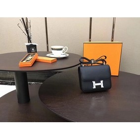 Hermes Constance Bag Original Calfskin Leather H9910 Black 1:1 Replica HMS24241R2V