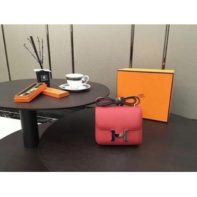 Hermes Constance Bag Original Calfskin Leather H9910 Red Top Replica HMS62I8U8IL