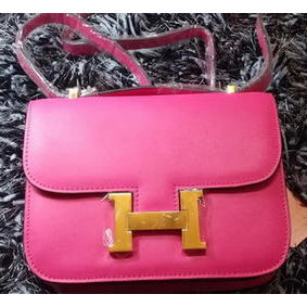 New Hermes Constance Bag Smooth Leather H9998S Rose HMS99KHG334