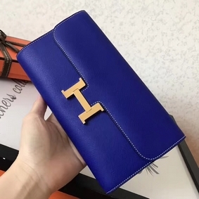 Knockoff Hermes Constance Long Wallet In Blue Electric Epsom Leather HMSE3TPVPMO