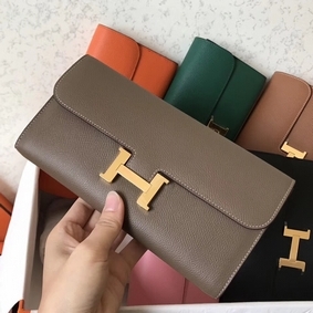 AAA Hermes Constance Long Wallet In Taupe Epsom Leather HMSSKKIDAQI