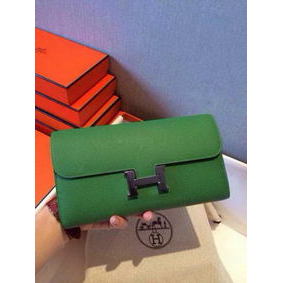 Copy Hermes Constance Long Wallets Original Leather HA909 Green Wallets HMSKO1338I7