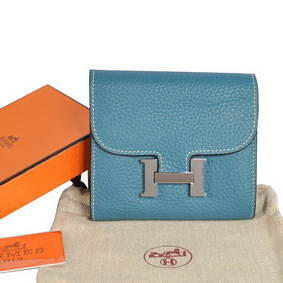 Hermes Constance Togo Leather Wallets A608 Blue Replica HMS8SJ10UQ4