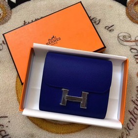 Copy Hermes Constance Wallets espom leather H2297 blue HMS63ZAKWI5