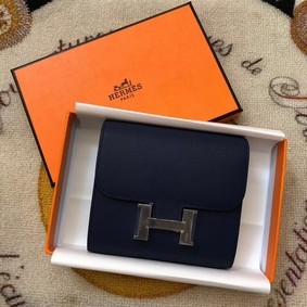 Fake Hermes Constance Wallets espom leather H2297 Royal Blue HMSCF934R2J