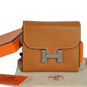 Hermes Constance Wallets Togo Leather A608 Camel Replica HMSV54W78P8