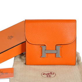 Hermes Constance Wallets Togo Leather A608 Orange 1:1 Replica HMS913TEJV8