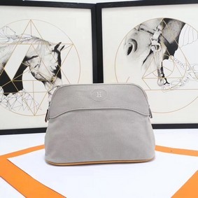 Top Replica Hermes Cosmetic Bag H3699 Light Grey HMS6788596U