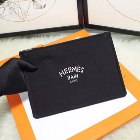 Hermes Cosmetic Bag H3700 Black 1:1 Replica HMSE767LX47