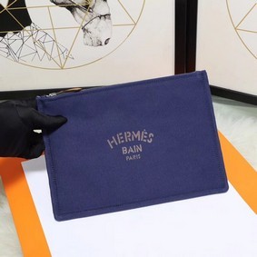Hermes Cosmetic Bag H3700 Blue 1:1 Replica HMSH92W8153