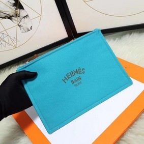 Hermes Cosmetic Bag H3700 Light Blue Replica HMSI0UN2YGK