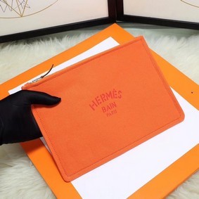 Hermes Cosmetic Bag H3700 Orange Replica HMSA7I8V3T1