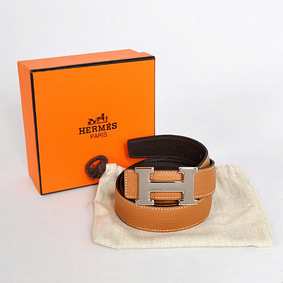 First-class Quality Hermes Dark Brown Bovine Jugular Veins Belt HR1008B Silver HMSGOC3DO71