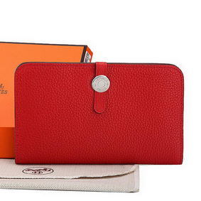 Hermes Dogon Combined Wallet A508 Red Replica HMS91P4BGI6