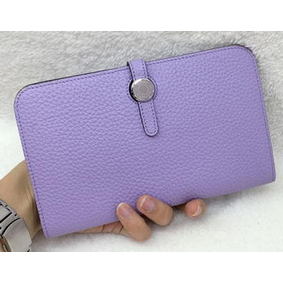 Replica Hermes Dogon Combined Wallet Litchi Leather A508 Lavender HMS7P0G2K3Z