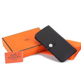 Fake Hermes Dogon Combined Wallets A508 Black HMS120E56QL