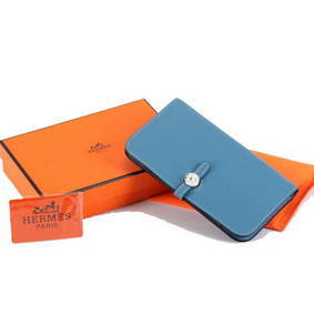 Imitation Hermes Dogon Combined Wallets A508 Blue HMS29L0E1B0