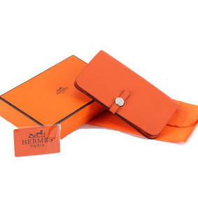 Imitation Hermes Dogon Combined Wallets A508 Orange HMSLSXHHIK2