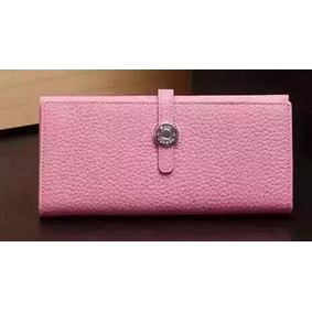 Imitation Hermes Dogon Original Leather Wallet H509 Pink HMSPB27ODQD