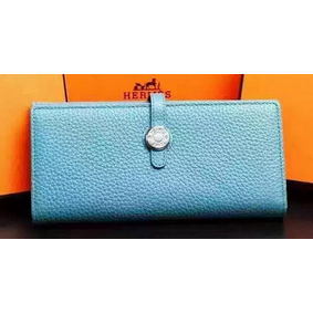 Hermes Dogon Original Leather Wallet H509 SkyBlue Top Replica HMS6WP4A1XB