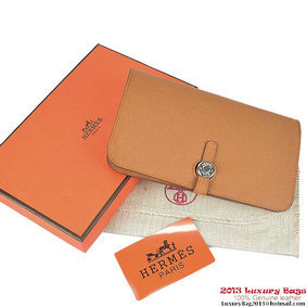 Imitation Hermes Dogon Wallet Travel Case H001 Camel HMSU6RWT8XT