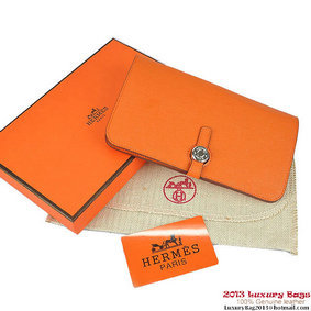 Hermes Dogon Wallet Travel Case H001 Orange Top Replica HMSN5H8JGS1
